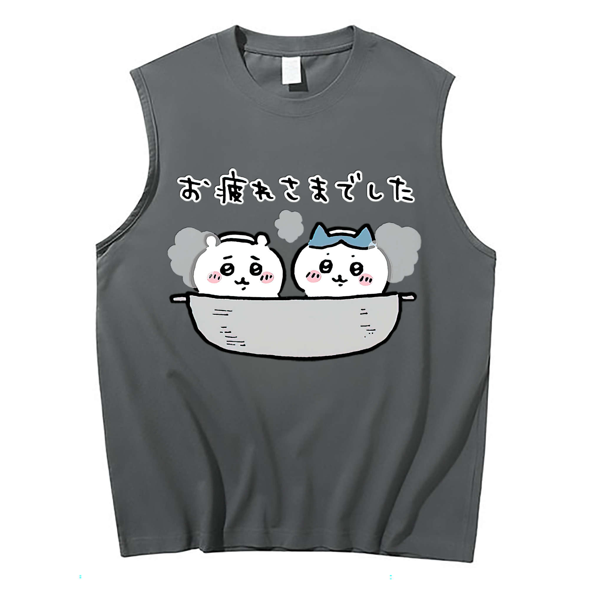 （画像用） ちいかわ ハチワレ Chii-kawa hachiware コットン100％タンクトップ（フロントプリント）